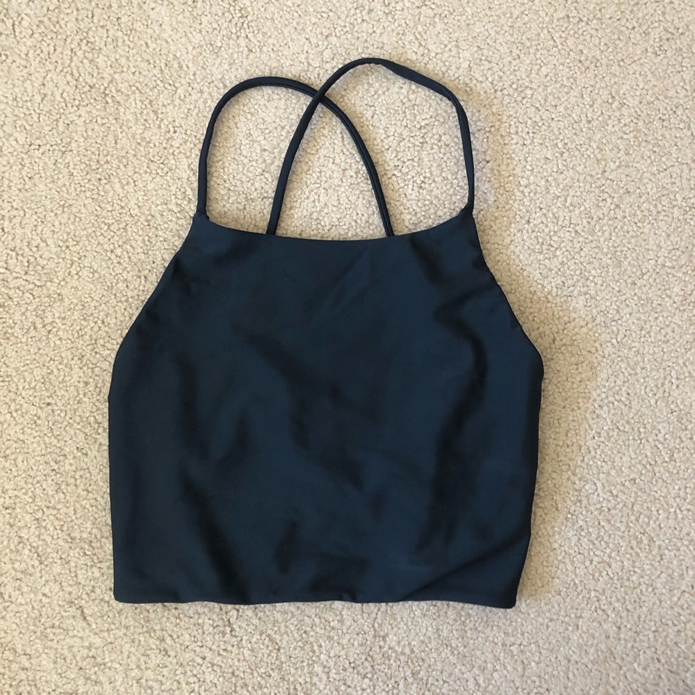 Crop halter swim top